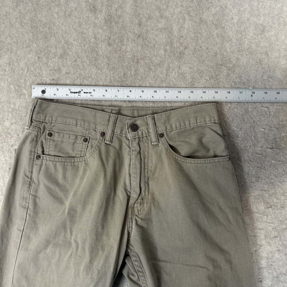 Levis 505 Jeans Mens 31x30 Tan Khaki Denim White Tab Straight Leg Regular Fit - Picture 2 of 10